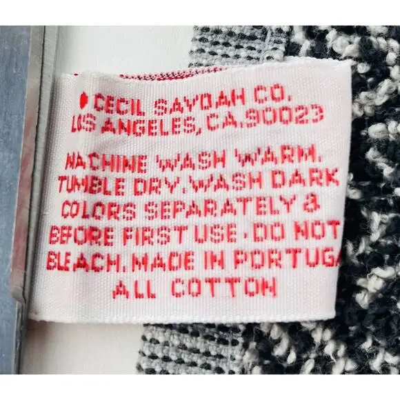 1 Cecil Saydah Hand towel 1970s Black Red Grey European Collection Cotton Arrows - Picture 6 of 6